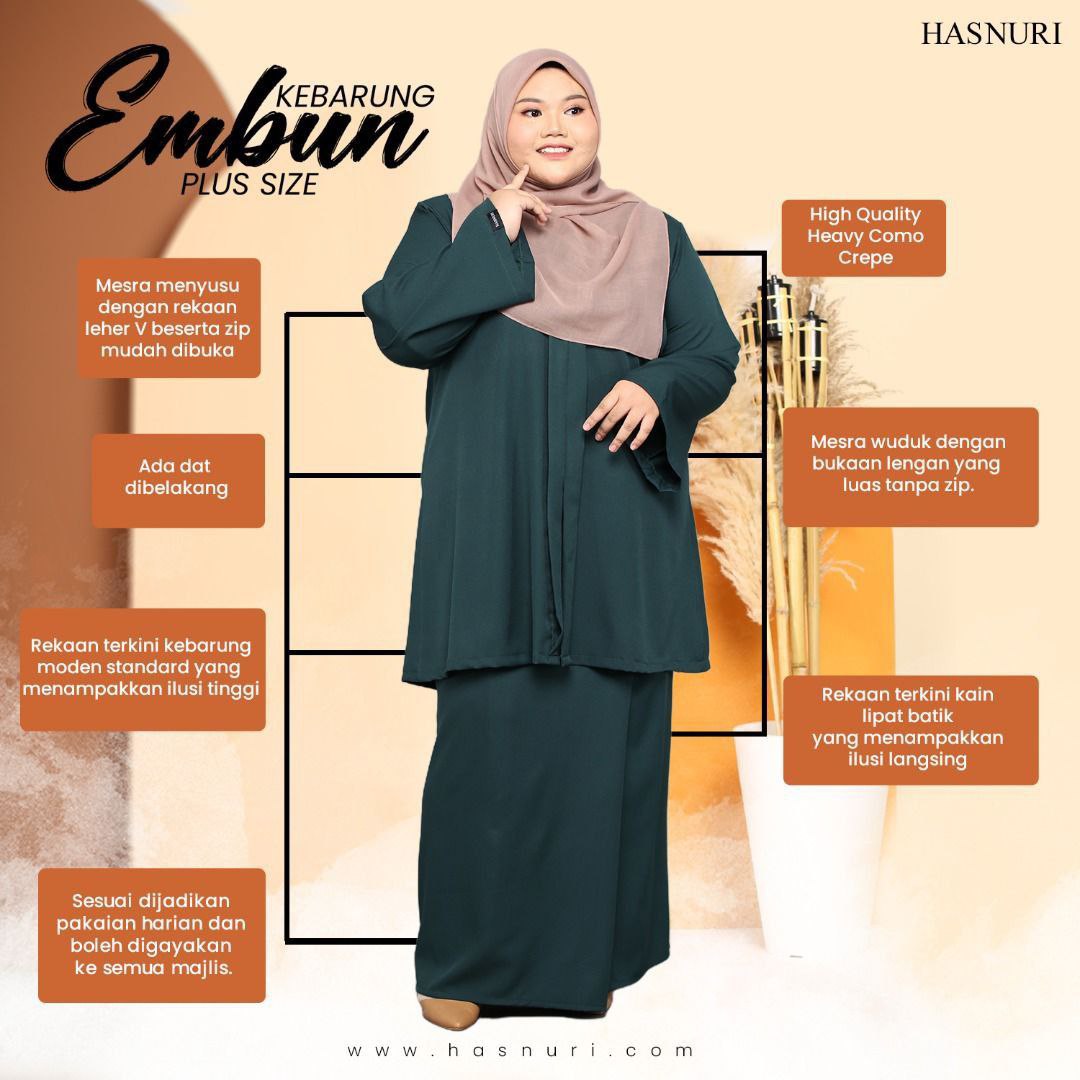 Kebarung Embun Plus Size - Powder Blue